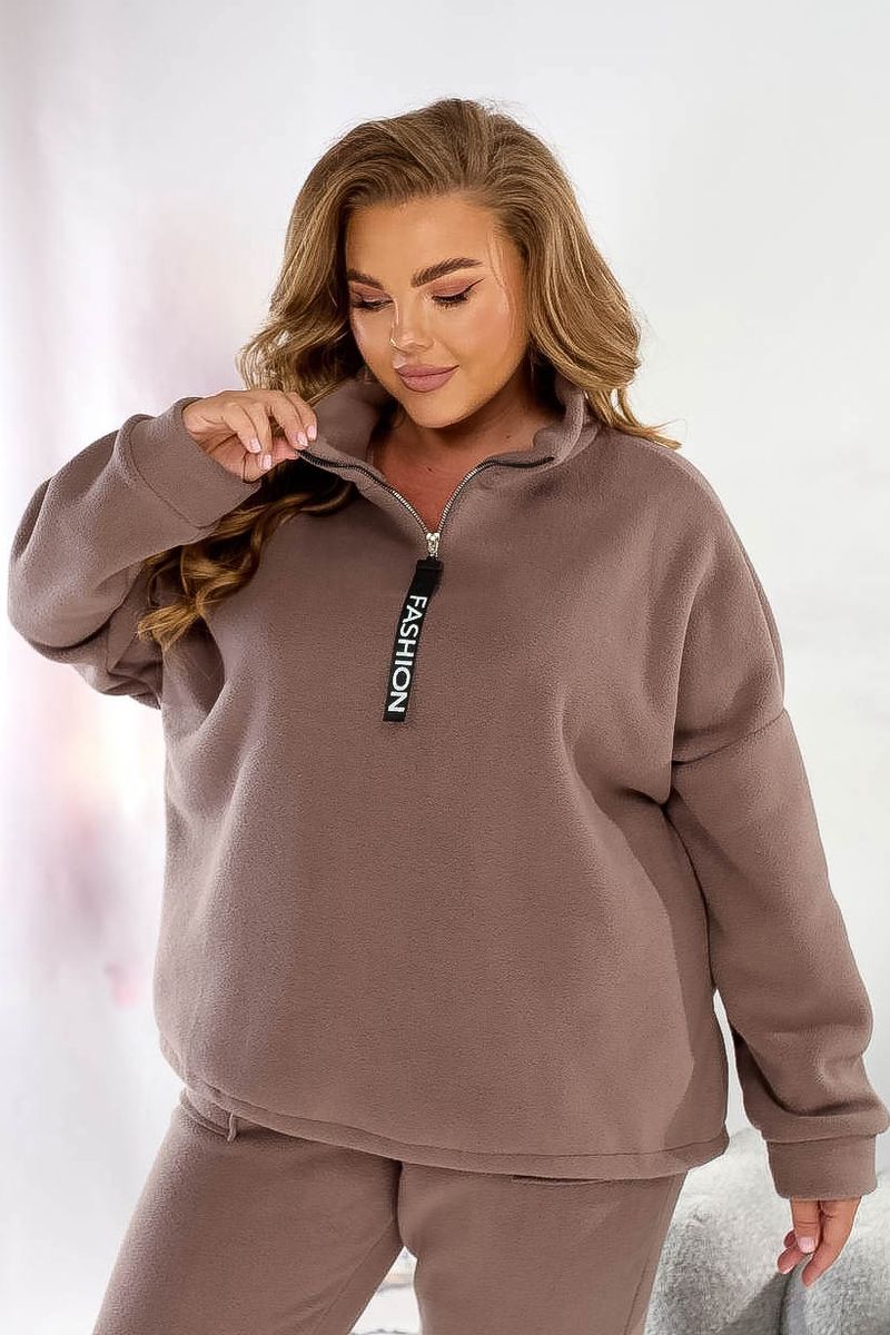 Спортивный костюм женский на флисе, цвет мокко, 257R90 — изображение 4