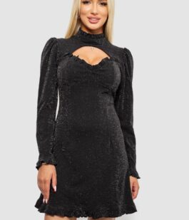 Платье женское однотонное нарядное, цвет черный, 244R399