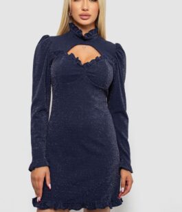 Платье женское однотонное нарядное, цвет синий, 244R399