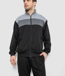 Спортивный костюм мужской, цвет черно-серый, 244R9160