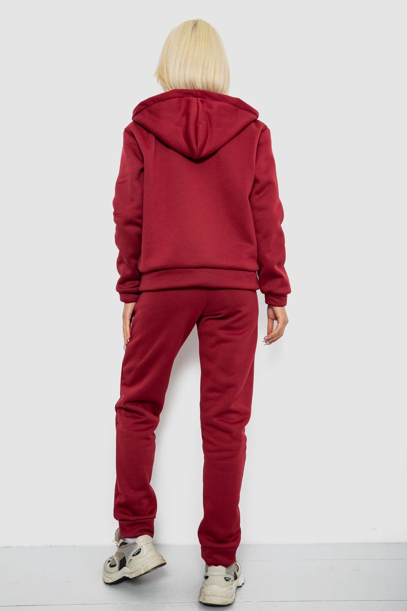 Спортивный костюм женский на флисе, цвет бордовый, 257R86 — изображение 4