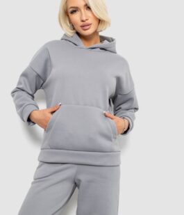 Спортивный костюм женский на флисе, цвет серый, 257R87