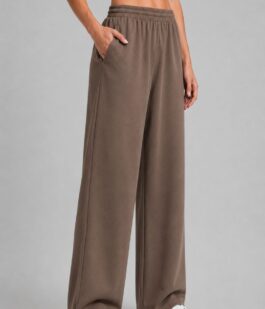 Спортивные штаны женские однотонные, цвет мокко, 257R637