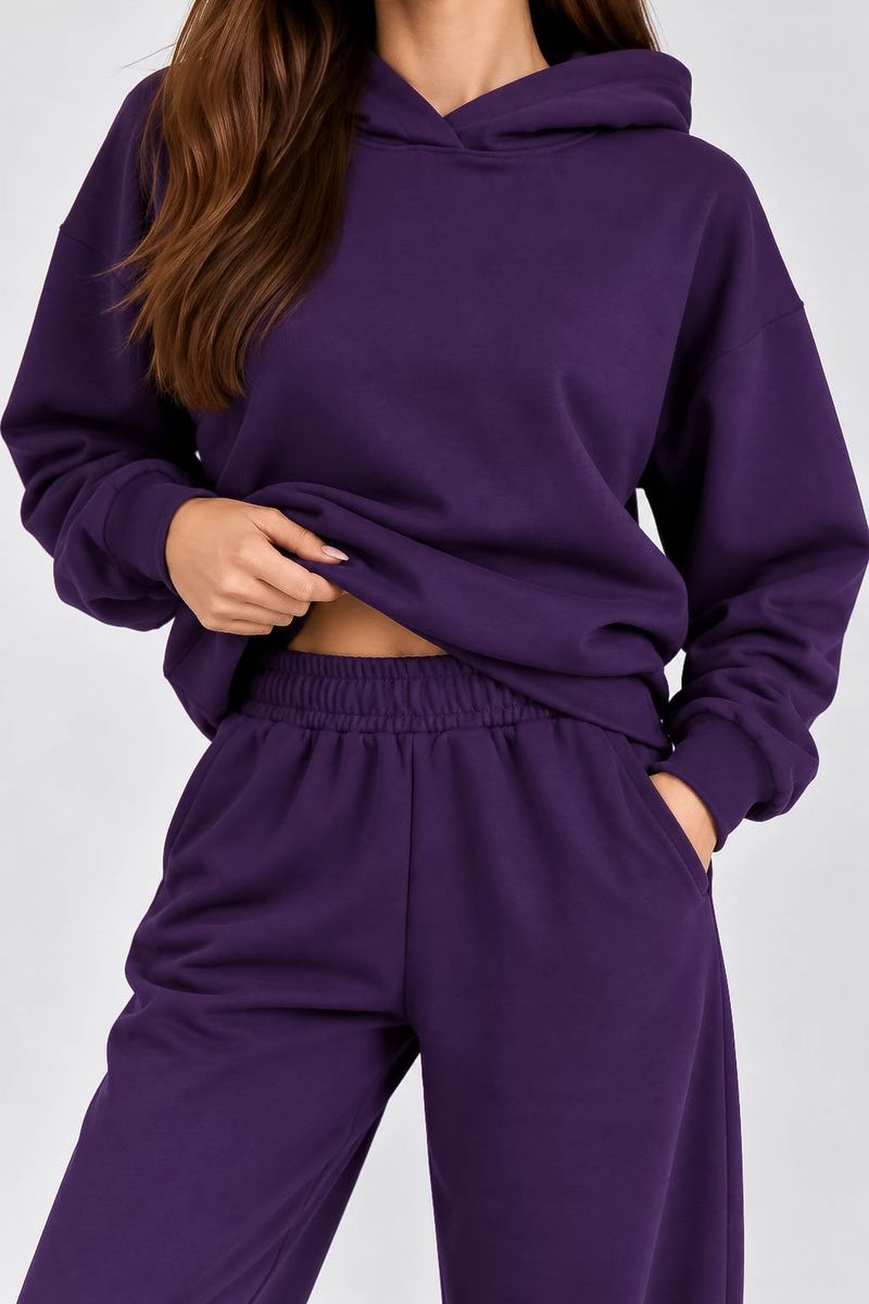 Спортивный костюм женский однотонный, цвет фиолетовый, 244R1008-11 — изображение 4