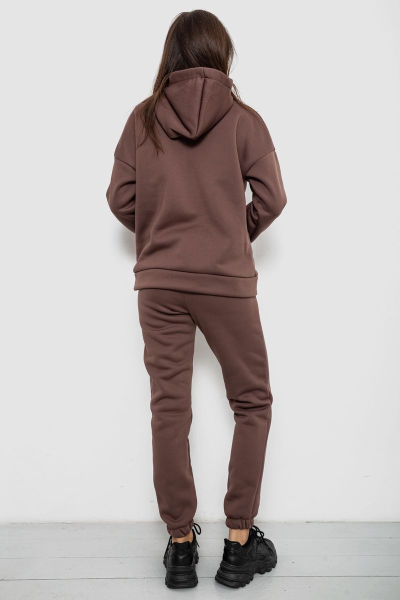 Спортивный костюм женский на флисе, цвет коричневый, 257R85 — изображение 4
