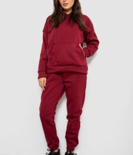 Спортивный костюм женский на флисе, цвет бордовый, 257R85