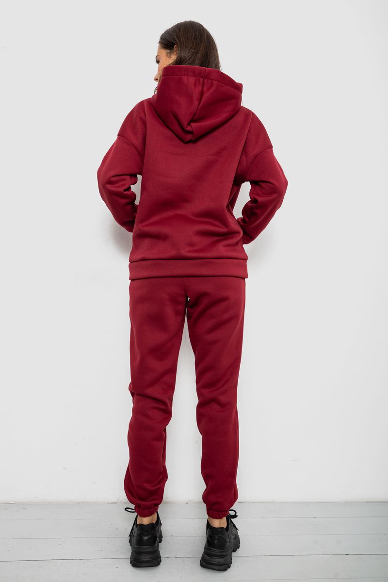 Спортивный костюм женский на флисе, цвет бордовый, 257R85 — изображение 4