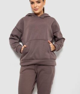 Спортивный костюм женский на флисе, цвет светло-коричневый, 257R85
