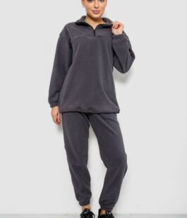 Спортивный костюм женский на флисе, цвет серый, 241R2007