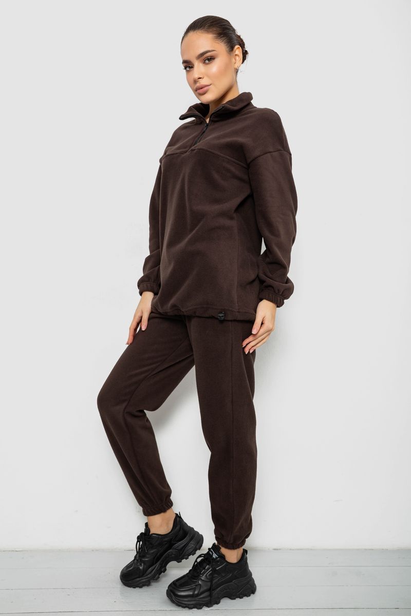 Спортивный костюм женский на флисе, цвет шоколадный, 241R2007 — изображение 4