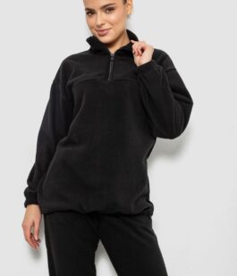 Спортивный костюм женский на флисе, цвет черный, 241R2007