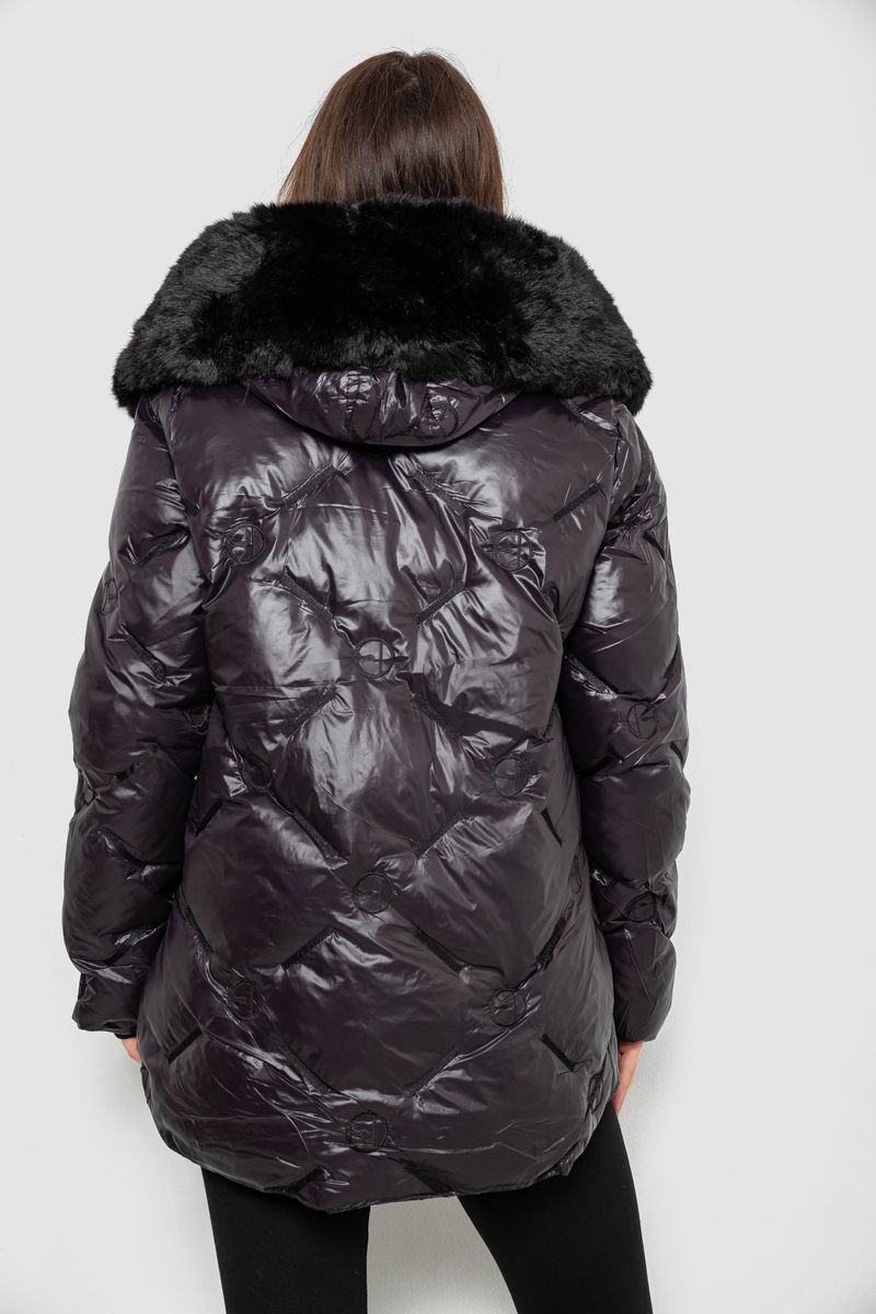 Куртка женская зимняя короткая, цвет коричневый, 244R22-832-1 — изображение 5