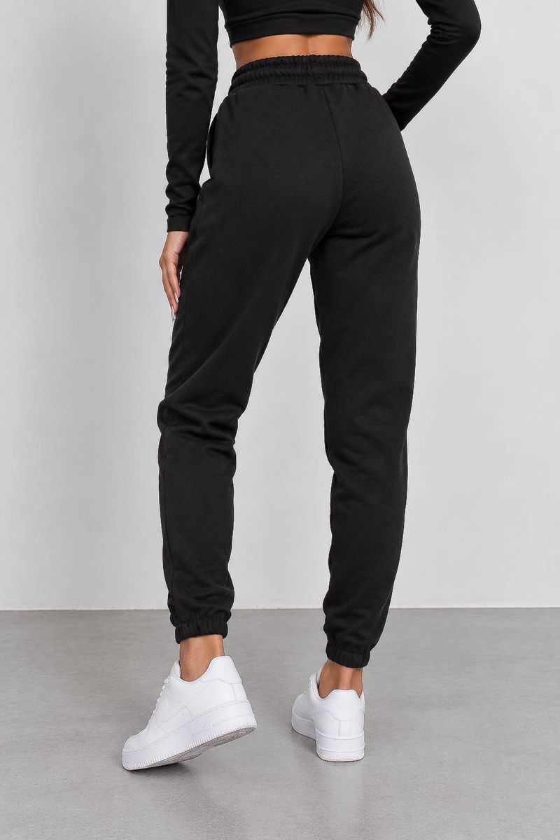 Спортивные штаны женские на флисе, цвет черный, 238R57013 — изображение 4
