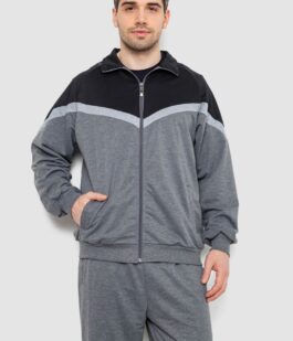 Спортивный костюм мужской, цвет черно-серый, 244R9147