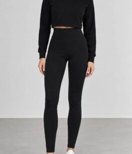 Лосины бесшовные на флисе, цвет черный, 139RW822