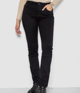 Джинсы женские стрейч, цвет черный, 214R1449